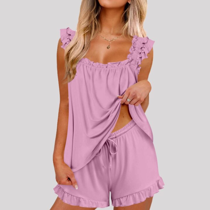 Black Sleeveless Lounge Set styled scene