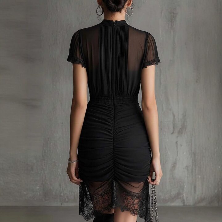 Black Lace High-Slit Dress styled scene