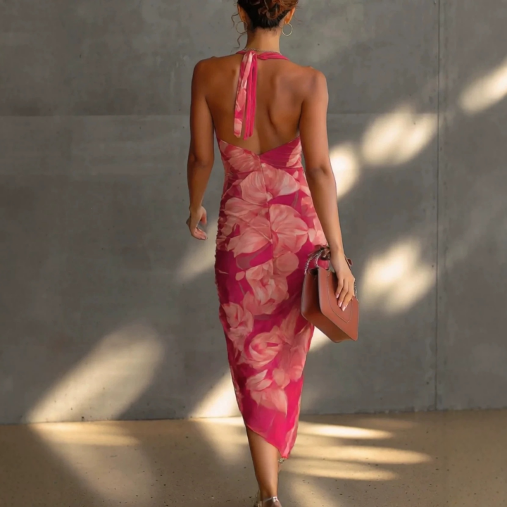 Printed High-Slit Dress styled scene