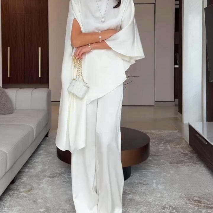 White Relaxed Two-Piece Set styled scene