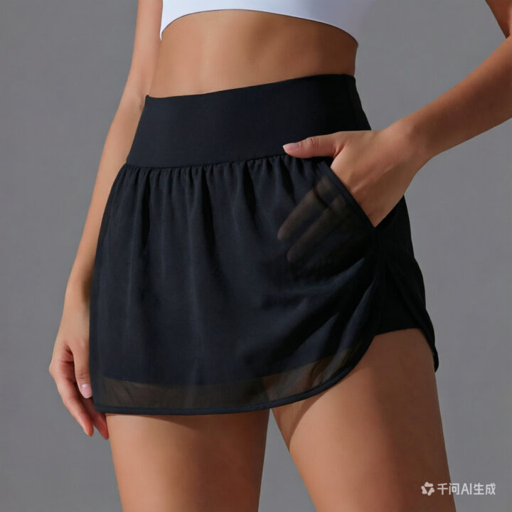 High-Stretch Tennis Skort with Side Pocket styled scene
