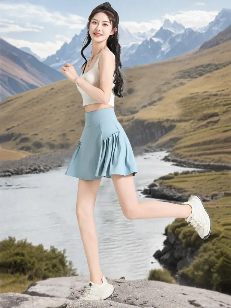 Women’s High-Stretch A-Line Active Skirt with Pockets fabric detail