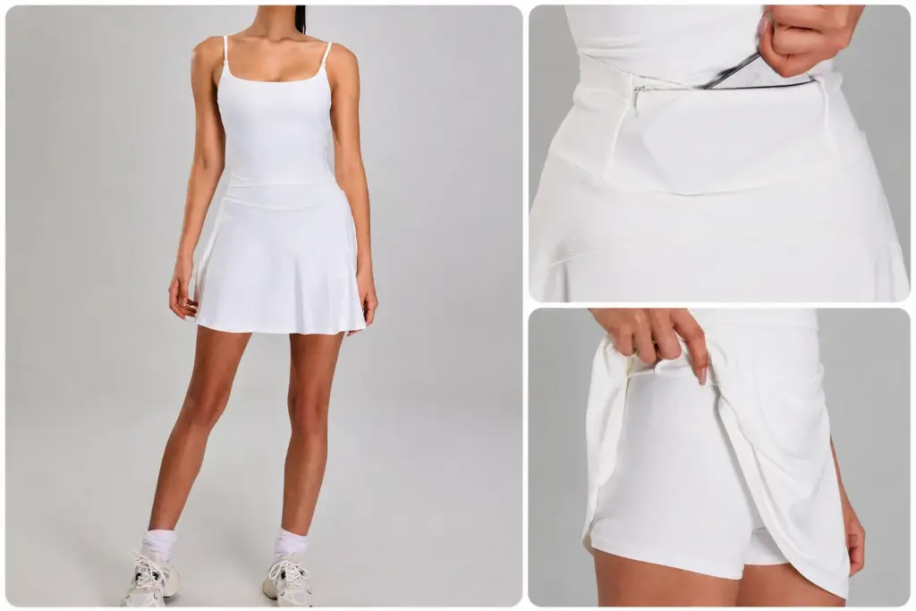 Women’s High-Waist Active Tennis Skirt with Pocket fabric detail