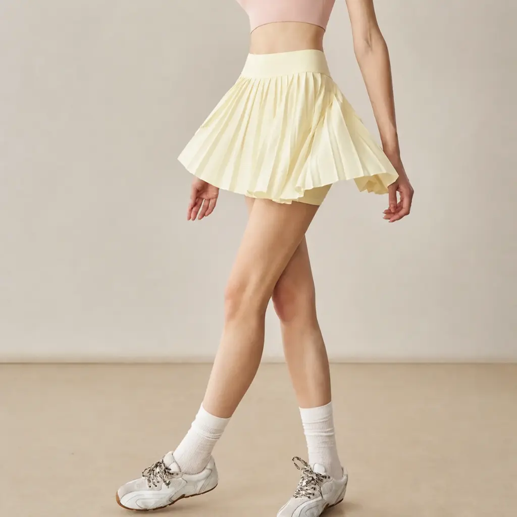 Women's Pleated Tennis Skirt | A-Line Active Skirt fabric detail