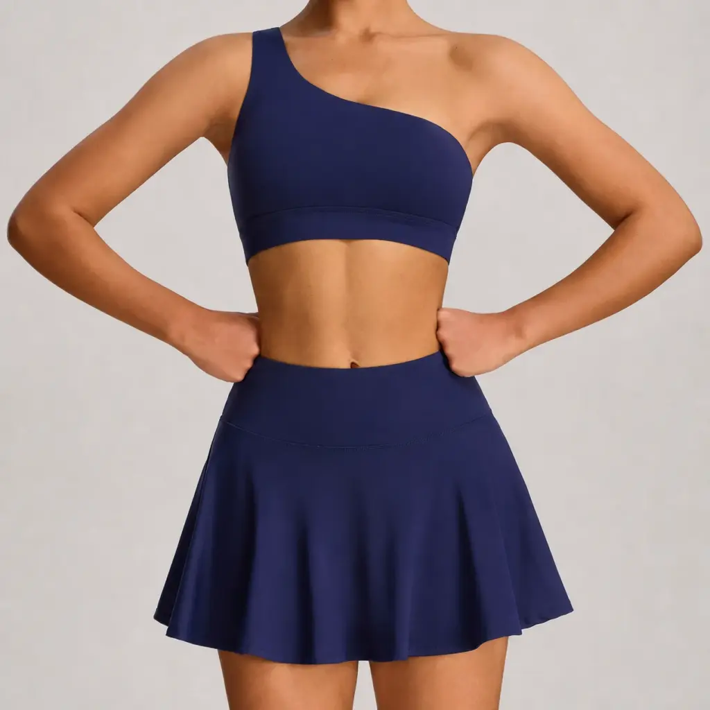 Women's Tennis Skirt Set with Sports Bra, 4 Colors color lineup