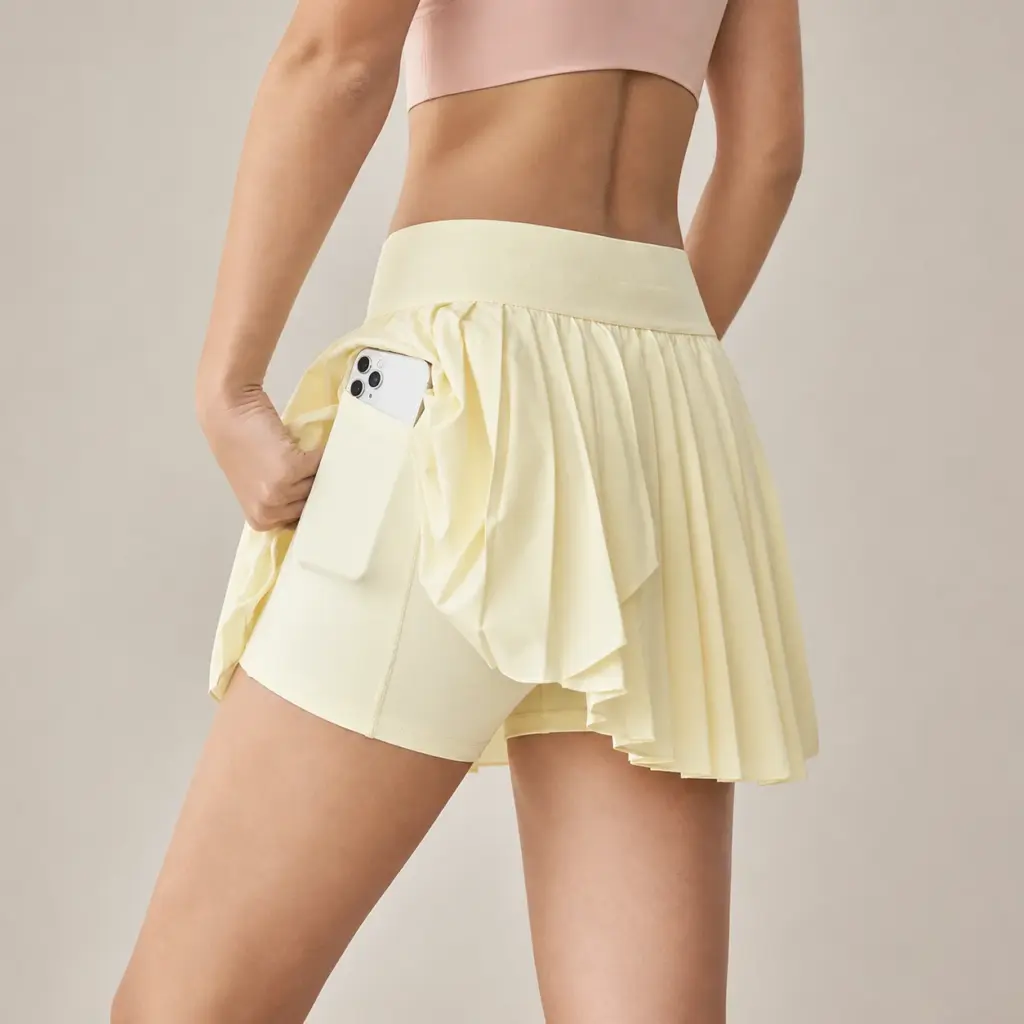 Women's Pleated Tennis Skirt | A-Line Active Skirt styling view