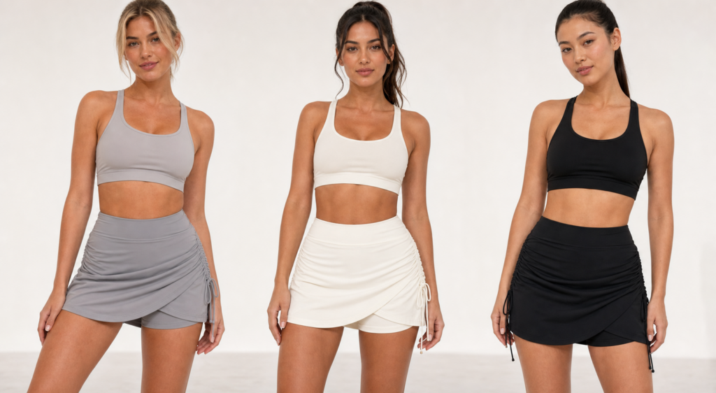 Ruched High-Waist Active Skort color lineup
